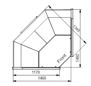 Витрина Missouri MC 120 deli PP/PS/self M  угловые элементы Hitline