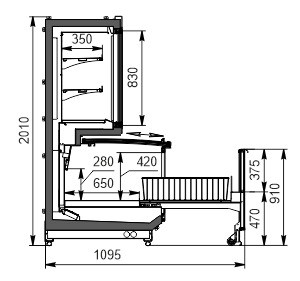 Комбинированная витрина Alaska combi MHV 110 MT D/C Hitline