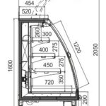 Полувертикальная витрина Louisiana eco MSV 095/105/115 MT D M Hitline