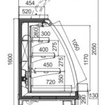 Полувертикальная витрина Louisiana eco MSV 095/105/115 MT O M Hitline