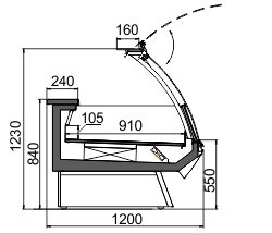 Витрина для замороженных продуктов Symphony luxe MG 120 LT PS/self M Hitline