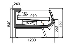 Витрина для замороженных продуктов Symphony luxe MG 120 LT PS/self M Hitline
