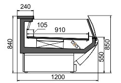 Витрина для замороженных продуктов Symphony MG 120 LT PS/self/T/T2 M Hitline