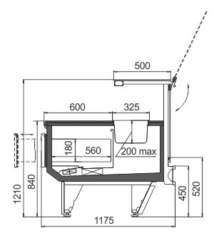 Витрина Missouri cold diamond MC 115 pizza PS/OS M/A Hitline