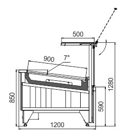 Витрина Мissouri NC 120 grill PS Hitline