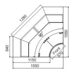 Витрина Missouri sapphire MK 115 deli PS/OS/self M  угловые элементы Hitline