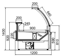 Витрина Missouri AG 120 fresh bar A Hitline