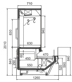 Витрина Missouri cold diamond MC 125 crystal combi S M/A Hitline