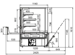 Кондитерская витрина Missouri AC 120 patisserie PS/OS A Hitline