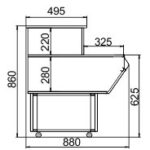 Витрина Prima NG 090 cash desk Hitline