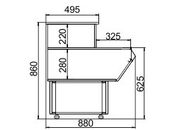 Витрина Prima NG 090 cash desk Hitline