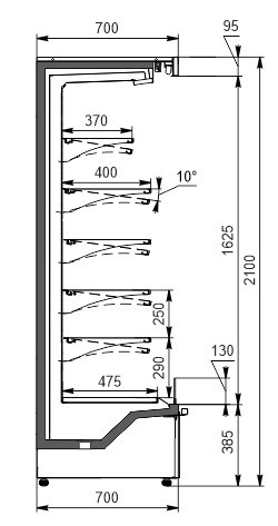 Холодильная горка Indiana medium AV 066/070/085 MT O M/А Hitline