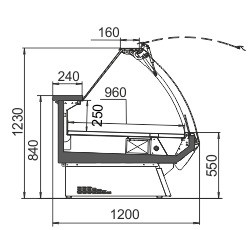 Витрина Symphony luxe MG 120 deli PS/self M Hitline