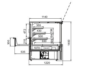 Кондитерская витрина Missouri AC 120 patisserie PS/OS A Hitline