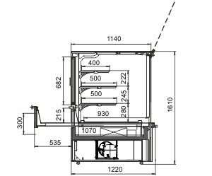 Кондитерская витрина Missouri AC 120 patisserie PS/OS A Hitline