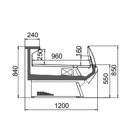 Витрина Symphony luxe MG 120 deli PS/self M Hitline