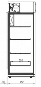 Шкаф холодильный Kansas VА1SG 050 HT SD Hitline