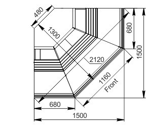 Витрина Sonata AG 120 deli OS A  angular elements Hitline