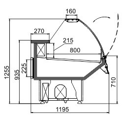 Витрина Sonata AG 120 deli OS A Hitline