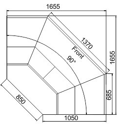 Витрина Symphony MG 100 deli PS/T/T2 M/А  угловые элементы Hitline