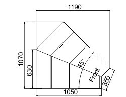 Витрина Symphony MG 100 deli PS/T/T2 M/А  угловые элементы Hitline