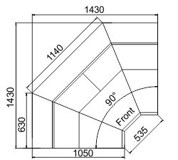 Витрина Symphony MG 100 deli PS/T/T2 M/А  угловые элементы Hitline