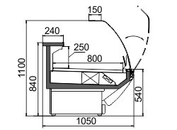 Витрина Symphony MG 100 deli T/T2 M/А Hitline