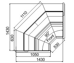 Витрина Symphony MG 100 deli PS/T/T2 M/А  угловые элементы Hitline