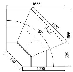 Витрина Symphony MG 120 deli PS/OS/self/T/T2 M  угловые элементы Hitline