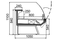 Витрина Symphony luxe MG 100 deli T/T2 M Hitline