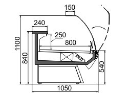 Витрина Symphony luxe MG 100 deli T/T2 M Hitline