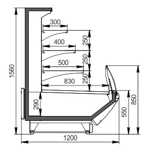 Витрина Symphony MG 120 cascade M Hitline