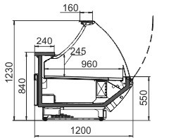 Витрина Symphony MG 120 deli OS M Hitline