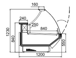 Витрина Symphony MG 120 deli OS M Hitline