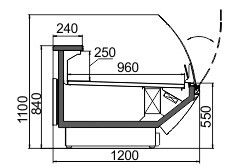 Витрина Symphony MG 120 deli T/T2 M Hitline