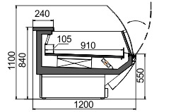 Витрина для замороженных продуктов Symphony MG 120 LT PS/self/T/T2 M Hitline