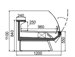 Витрина Symphony luxe MG 120 deli T/T2 M Hitline