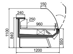 Витрина Symphony luxe MG 120 deli T/T2 M Hitline