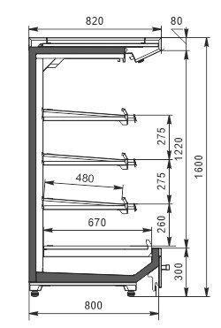 Холодильная горка Indiana NV 080 heat O Hitline