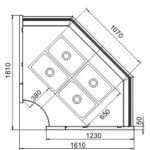 Витрина Missouri NC 120 heat BM PP/PS/L/self  угловые элементы Hitline