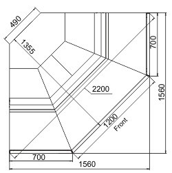 Витрина Georgia AG 120 deli PS A  угловые элементы Hitline