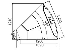 Витрина Missouri cold diamond MC 125 deli PS/self M  угловые элементы Hitline