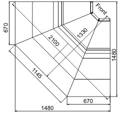 Витрина Georgia AG 120 deli PS A  угловые элементы Hitline