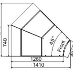 Витрина Missouri cold diamond MC 125 deli PS/self M  угловые элементы Hitline