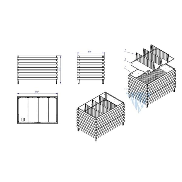 Гондола для овощей и фруктов (тип 13) отдельностоящая