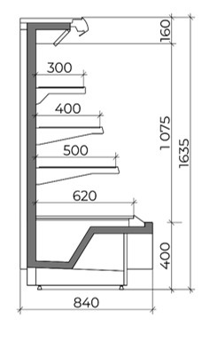 Полувертикальные холодильные горки Katran H-1600