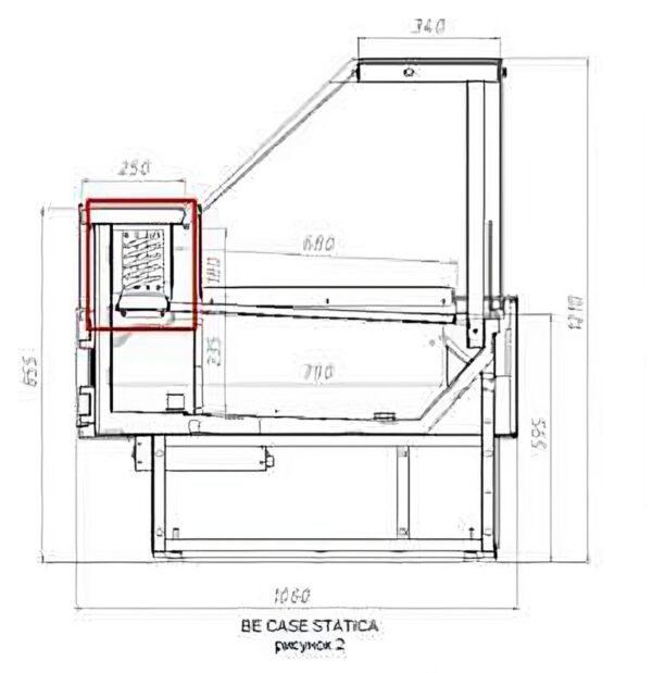 Витрина гастрономическая Be Case Brandford встроенный холод