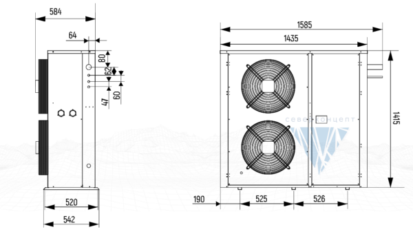 Компрессорно-конденсаторный блок CCB345 YM182 Intercold