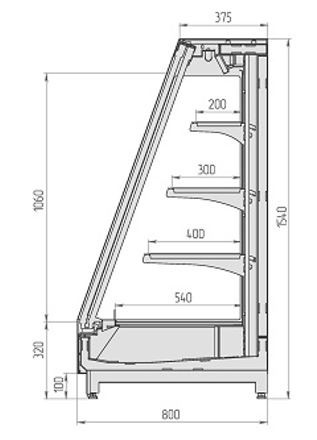 Холодильная горка IKAR slim SQ