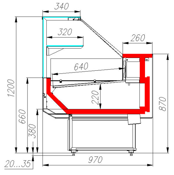 Холодильная витрина Carboma ВХС-1,0 GC95 (GC95 SM 1,0-1 KombiLux / INOX)